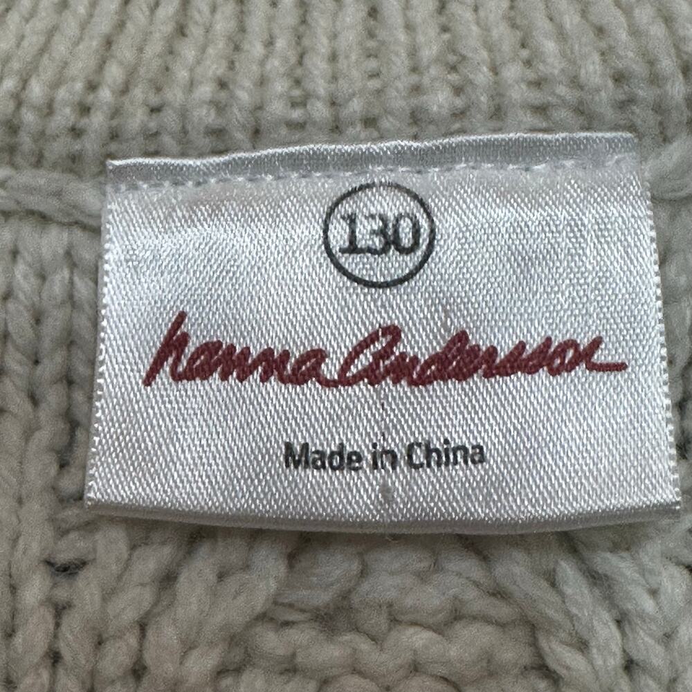 Hanna Andersson Thick Knit Sweater sz 130 (8) Quarter Zip Sweater - Picture 4 of 6
